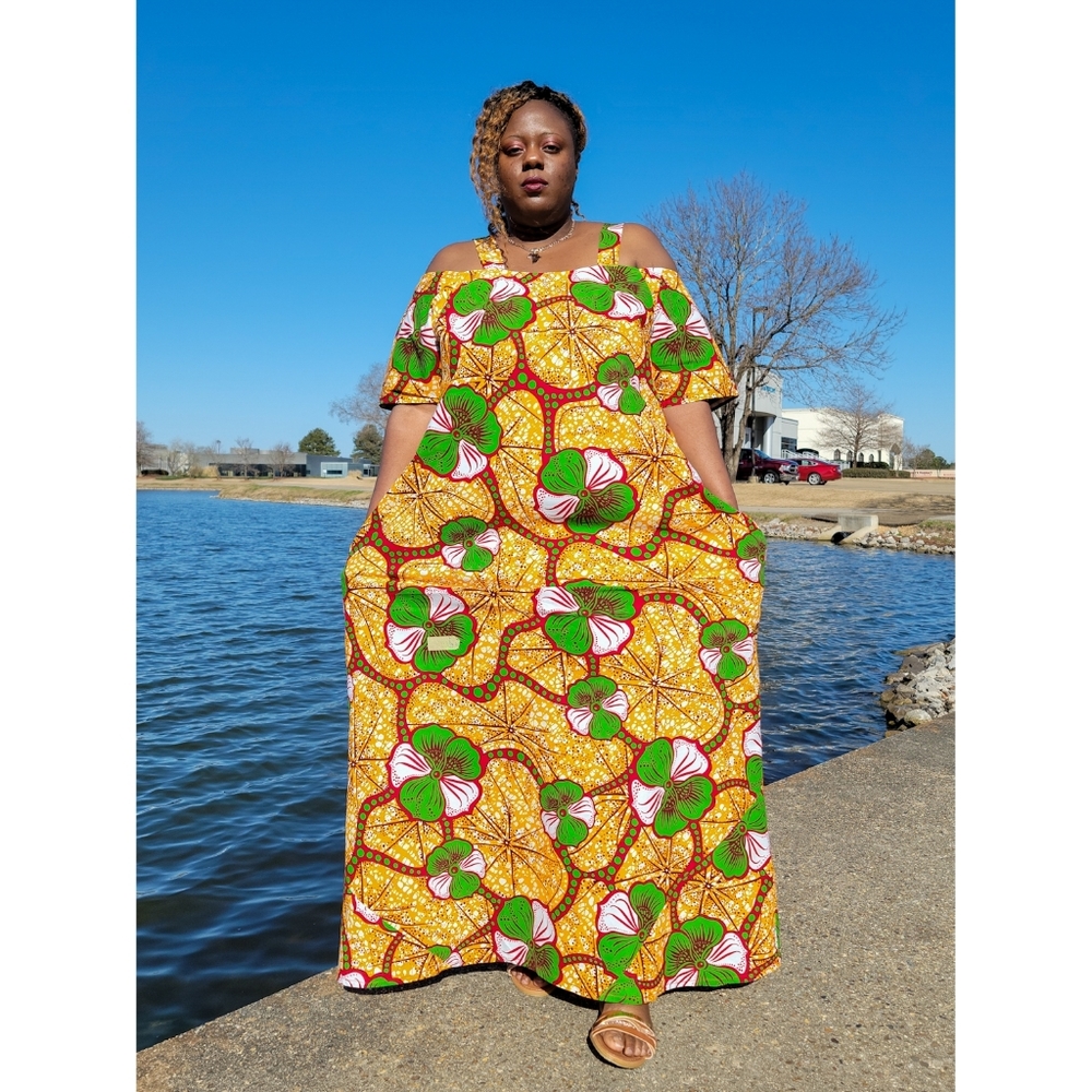 Lyvisi Afriq Wear Ahensu Off Shoulder Dress